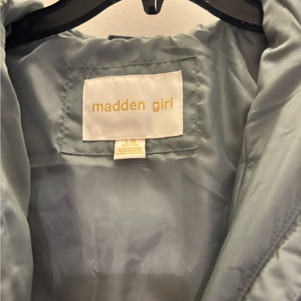 Madden Girl Quilted Hooded Jacket – Girls‎ L (14/16) Green – Like New